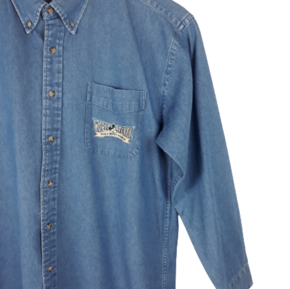 VTG Mens Disney Mickey WDW reunion denim shirt XL - Picture 8 of 11